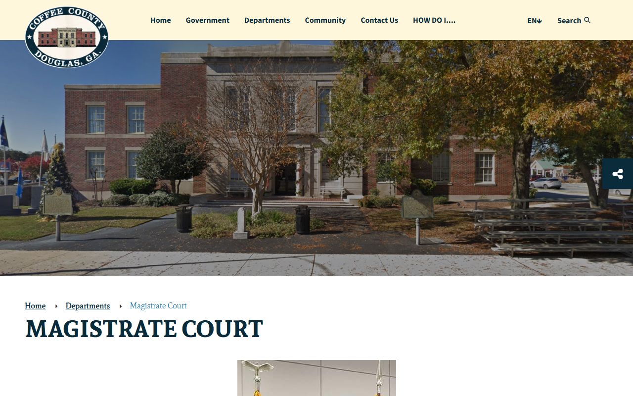 Coffee County arrest records and court charges Magistrate Court page