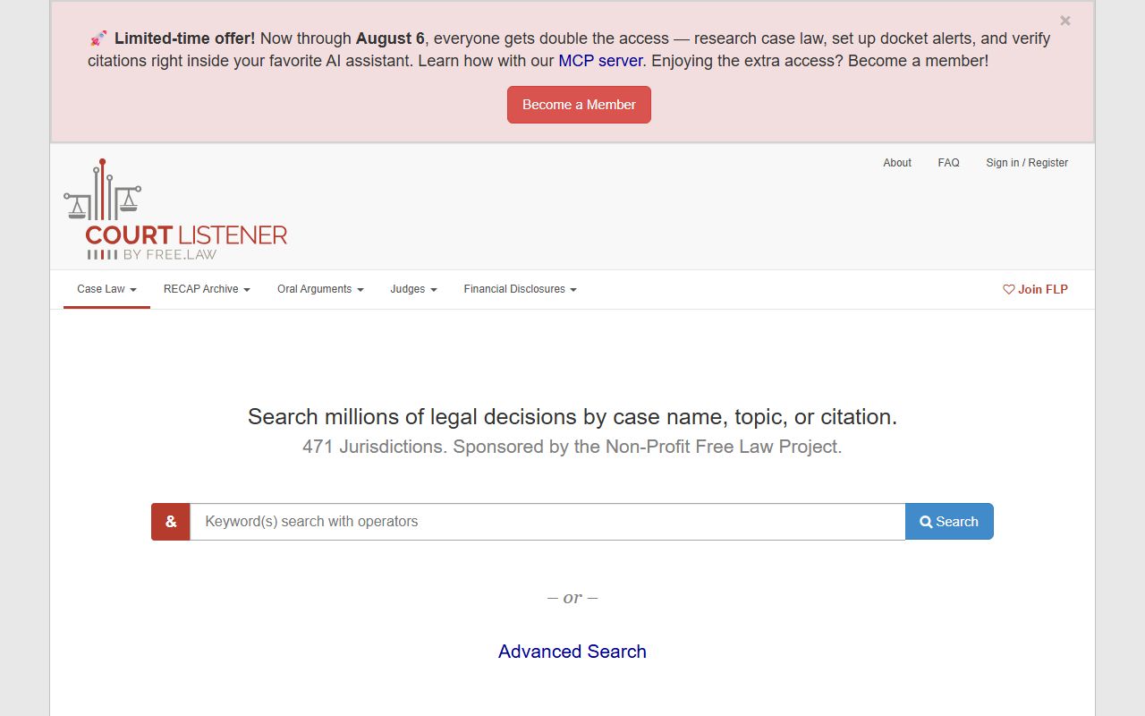 Coffee County court dockets CourtListener federal docket alternative