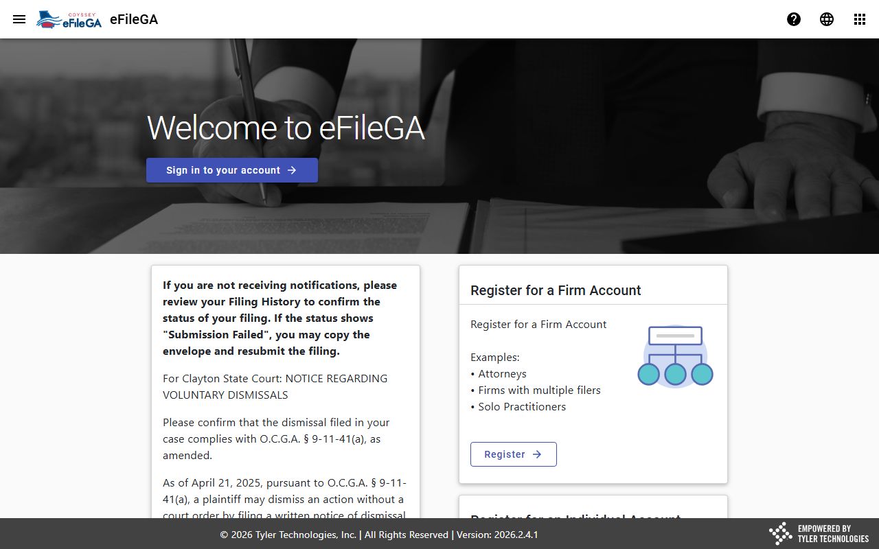 Coffee County court records eFileGA filing portal