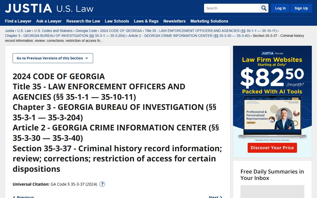 Coffee County criminal court records O.C.G.A. 35-3-37 record restriction law