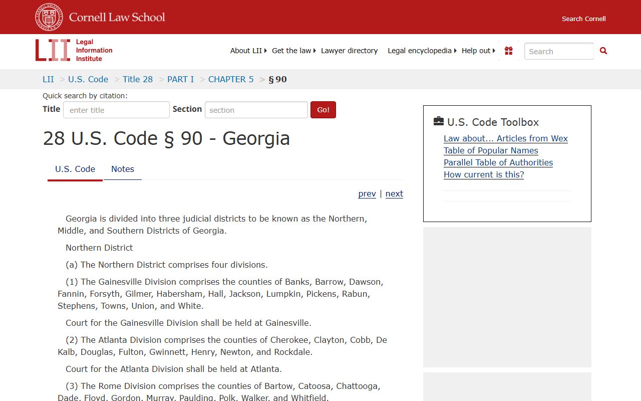 Cornell Legal Information Institute page for 28 U.S.C. 90