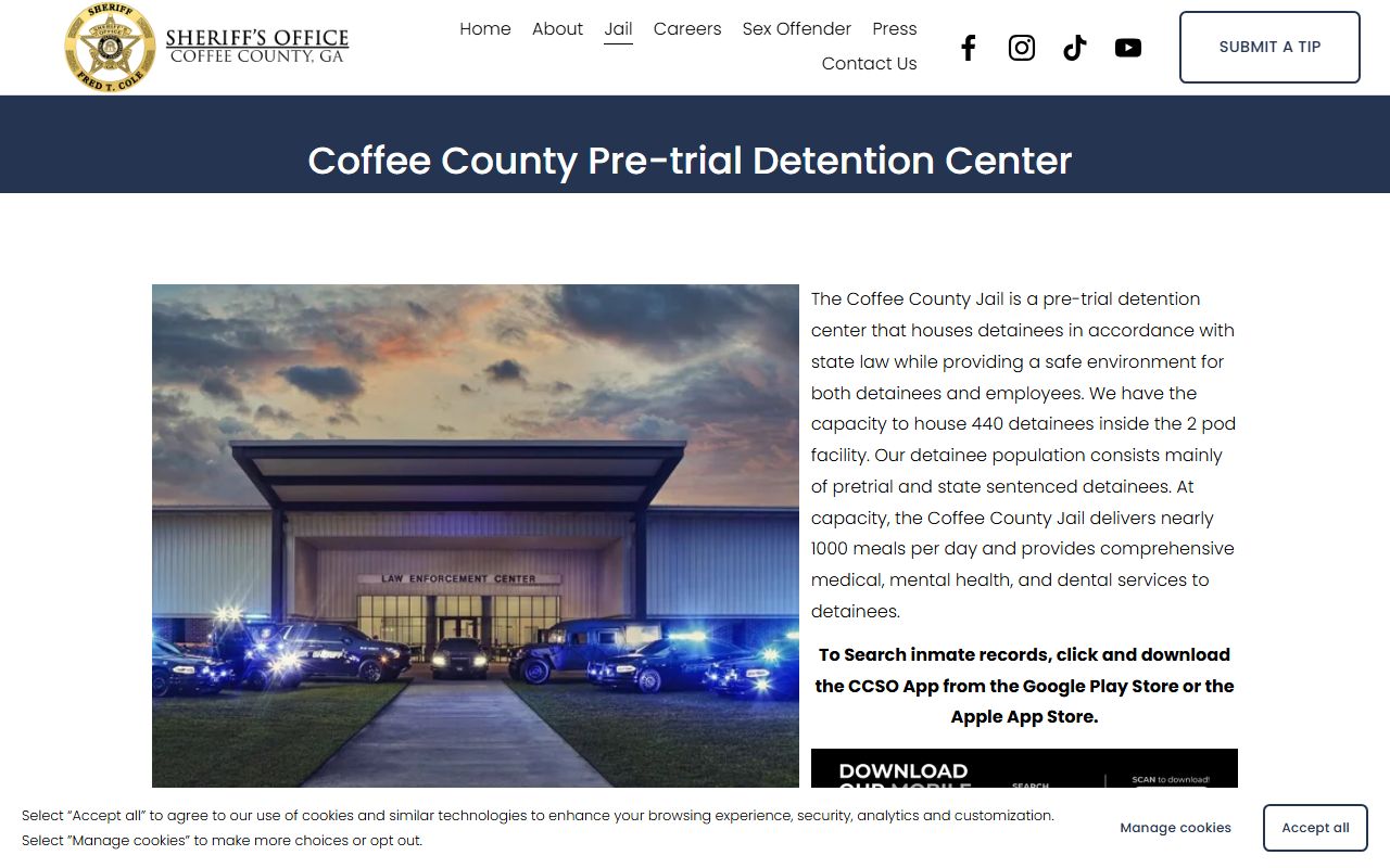 Coffee County inmate records detention center page