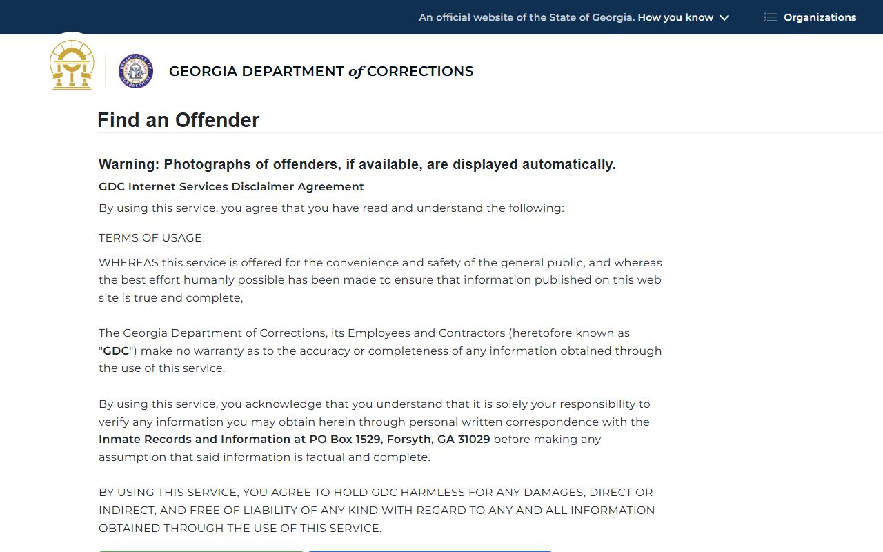 Coffee County inmate records Georgia DOC offender search