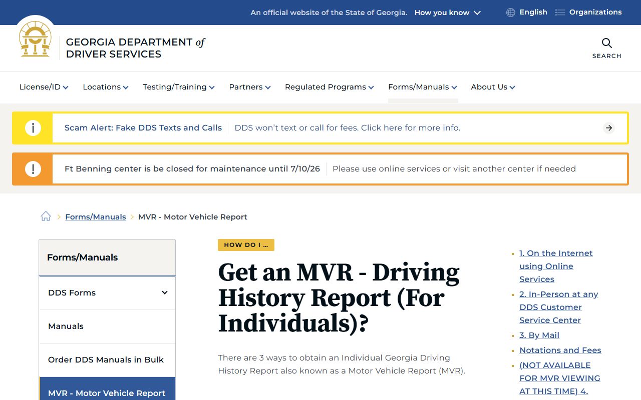 Coffee County traffic court records DDS MVR guidance