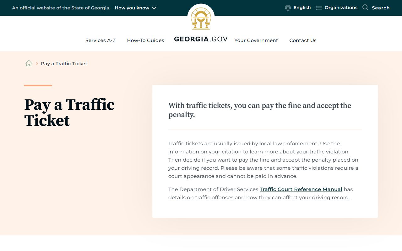 Coffee County traffic court records Georgia traffic ticket payment overview