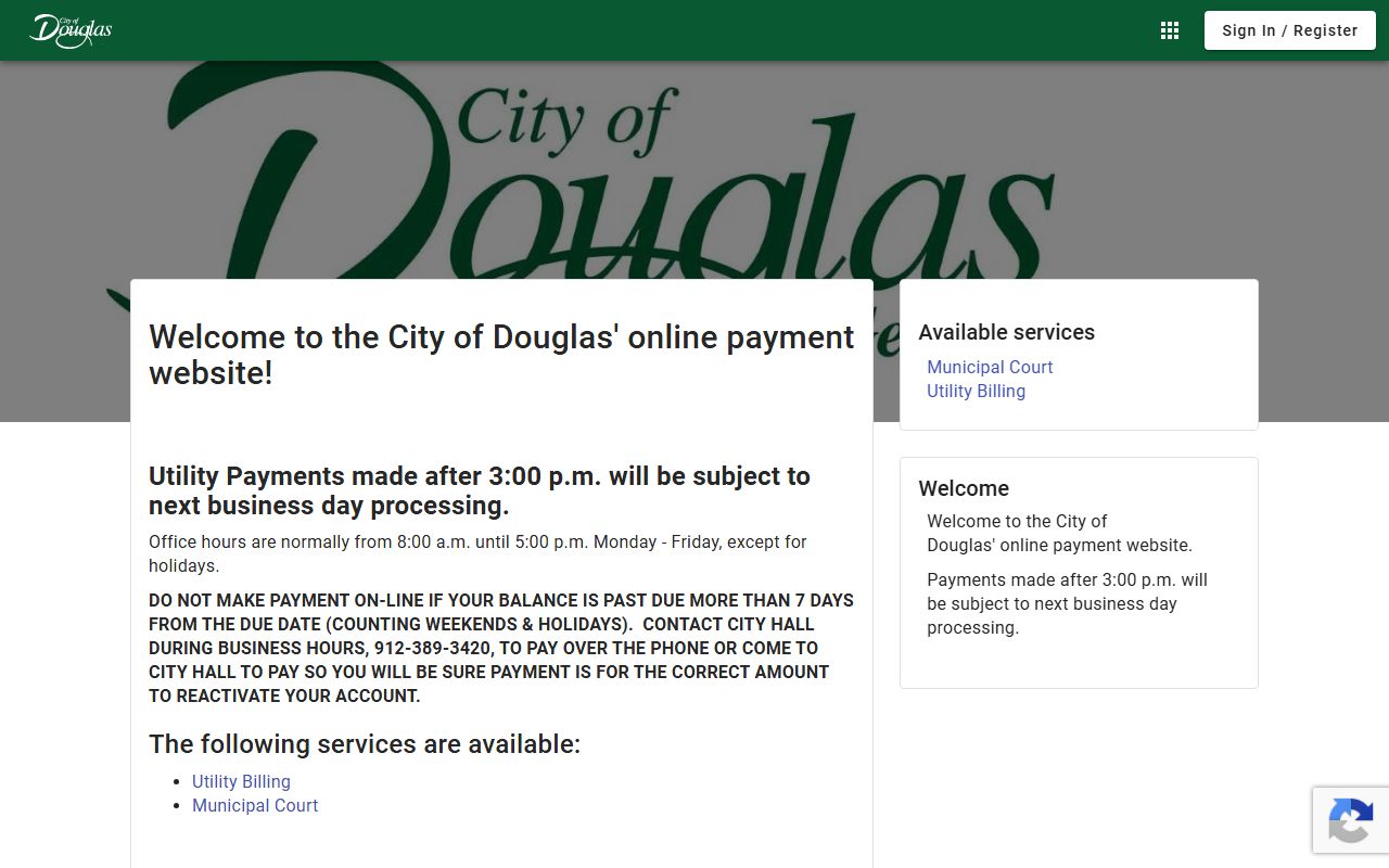 Coffee County traffic court records Douglas Municipal Online Payments