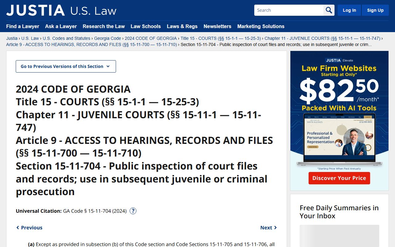 Coffee County warrant records juvenile inspection statute